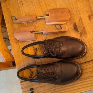 Dr. Martens Men's Dark Tan Leather Air Wair Oil Resistant Work Oxfords, Size 8